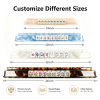 Support de Mahjong en Acrylique Personnalisé avec Logo, 4 Pièces, avec Poussoir Festonné, Écologique, Transparent, Robuste, Ajustement Parfait pour Utilisation en Casino