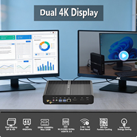 KINGDEL Mini PC Tanpa Kipas Core i7-8550U Quad-Core DDR4 RAM NVMe SSD Komputer Desktop 4K HD DP Gigabit LAN USB Gudang AS