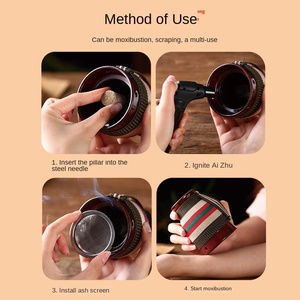 Frascos de Moxibustión de Cerámica, Varillas de Moxa, Diseño Aislado al Calor, Copas Portátiles para Masaje Gua Sha, Capacidad de 10 ml para Aceites Esenciales, Modelo <span class=keywords><strong>AJG</strong></span> - Product Image 4