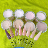 Lot de poudres acryliques personnalisées en gros pour ongles, 8 couleurs, 3-en-1, effet beurré, sans marbrure, couvrance naturelle, poudre acrylique rose pour ongles