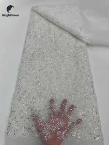 Thiết Kế Mới Màu Đỏ Sequin Ren Ren Đính Cườm Vải Với Mô Hình Thêu Cho Phụ Nữ Của Váy Túi Xách Và Đám Cưới - Product Image 2