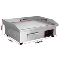 Plaque de cuisson électrique commerciale HUAZE 110V 3000W, 22 pouces, en acier inoxydable, avec arrêt automatique et double zone de cuisson