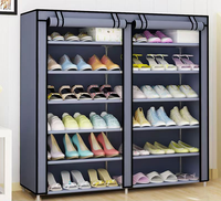 Porte-chaussures simple à deux rangées de gros Meuble de chambre à coucher Armoire de rangement en tissu