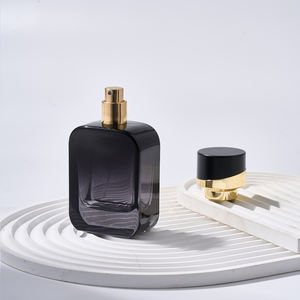 Vente directe Nouvelle bouteille <span class=keywords><strong>de</strong></span> <span class=keywords><strong>parfum</strong></span> <span class=keywords><strong>de</strong></span> luxe vide carrée fantaisie en ambre 50 ml avec col serti, logo personnalisé et boîte sur mesure - Product Image 5