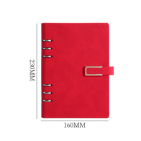 Agenda en cuir PU A5 avec anneaux, logo personnalisé imprimé, planificateur à feuilles mobiles avec boucle magnétique, vente en gros