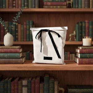 Custom Eco-Friendly Velvet Grosgrain Drawstring Durable Cotton Packaging Bag for <b>Clothes</b> <b>Storage</b> & Gift Use Beige - Product Image 1