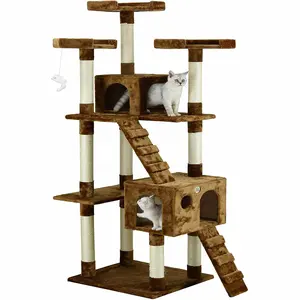 New Pet manufacturer Cat Tree Wooden Scratcher Natural Sisal Rope Wrapped Tree for Scratching cat tree scratcher