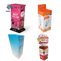 Bacs de présentation en carton ondulé personnalisés avec logo pour supermarchés, avec surface en film léger pour bonbons et maquillage