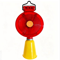 Lampe solaire cylindrique pour barrière routière, lampe clignotante à détection automatique contrôlée par la lumière, spécialement conçue pour la construction routière/communale