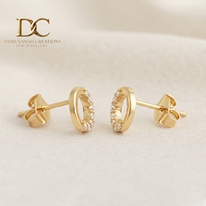 Boucles d'oreilles clous en or jaune massif 14 carats, diamant de laboratoire certifié IGI, taille ronde, pour femme, cadeau pour toute occasion spéciale - Product Image 3