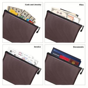 High Quality Brown Customized Small File <b>Document</b> Bag Office Suitable Bank Safety Cash Bags - Product Image 3