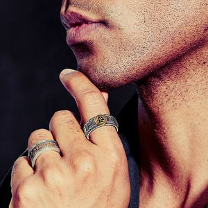 Anillo ajustable con apertura de <span class=keywords><strong>runas</strong></span> <span class=keywords><strong>vikingas</strong></span> de dragón de espada para hombre, anillo de campeonato de joyería de plata de ley 925 de alta calidad - Product Image 3