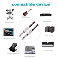 Câbles d'instruments, cordon de guitare électrique, 1/4 pouce droit, prise mono TS 6,35 mm, câble de connexion pour guitare, basse, batterie, appareil audio