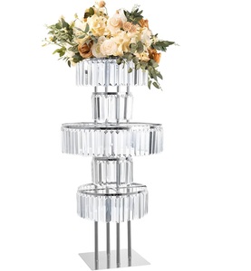 Centrotavola a 5 Livelli in Metallo Argento e Oro, Supporto per <span class=keywords><strong>Vasi</strong></span> di Fiori, Decorazione per Tavoli da Matrimonio e Feste - Product Image 1