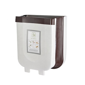 Plastic collapsible rubbish bin kitchen wall mounted trash can cabinet door foldable hanging trash bin