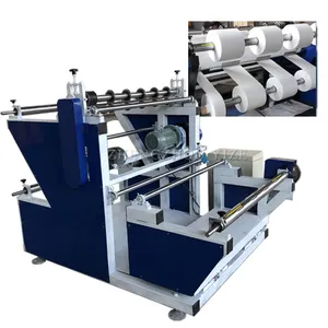 Automatic leather sponge slitter rewinder Thermal paper stretch film mask non woven fabric roll slitting and rewinding machine