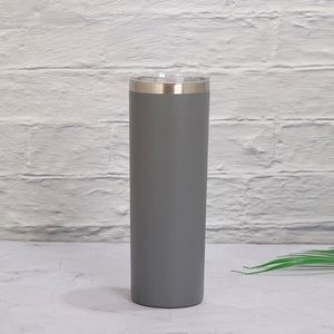 Gobelet isotherme droit de 20 oz en acier inoxydable à double paroi, vierge pour sublimation, avec couvercle et paille, pour le camping - Product Image 4