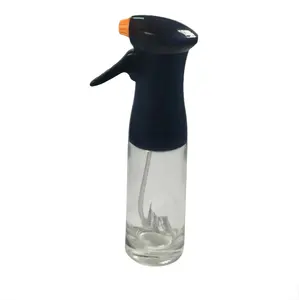热卖空透明250毫升橄榄油喷雾器带喷嘴盖的酱油醋玻璃瓶