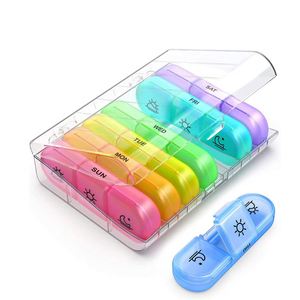 Pastillero Semanal Portátil de 7 Días, Duradero, de PP, con 21 Compartimentos y Tapas de Cierre Seguro para Medicamentos Diarios - Product Image 1