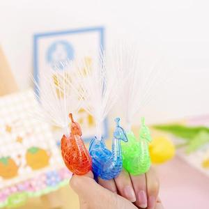 Phát sáng ngón tay ánh sáng Con công phát sáng sợi quang Vòng đèn trẻ em trẻ em Quà tặng chợ đêm Nguồn Sáng Tạo đồ chơi đạo cụ - Product Image 6