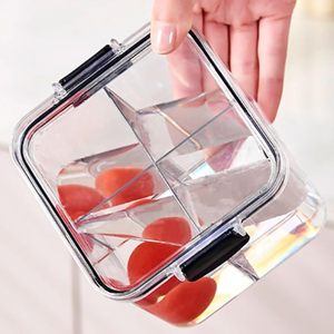 Multi-grid Airtight <b>Jars</b> <b>for</b> Tea Spices <b>Storage</b> Divider Food Containers Transparent PET <b>Kitchen</b> Organizer - Product Image 5