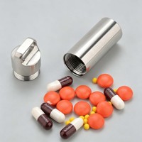 Petite boîte à médicaments portable en alliage de titane, boîte à médicaments pour personnes âgées, étui de rangement étanche en titane pour l'extérieur, conteneur scellé
