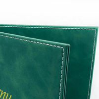 Porte-menu en cuir PU Crazy Horse vert personnalisé avec logo, format A4 A5 (8,5*14 pouces), pour restaurants et hôtels