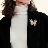 Broche en alliage Papillon Fleur Tendance, Accessoire Élégant Haut de Gamme pour Corsage et Manteau