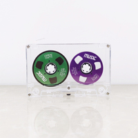 Bobine métallique couleur personnalisée en usine, cassette transparente à bobine ouverte, 50 minutes, double face, vierge, pour enregistrement audio, décoration rétro, cadeau