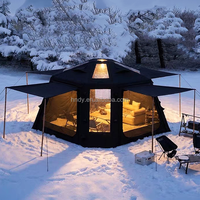 Nouvelle tente gonflable ronde noire imperméable et coupe-vent pour le camping en plein air, vente chaude
