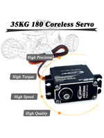 Servomoteurs RC 1/8 1/10 35kg en aluminium renforcé pour modèles de voitures et robots, jouet télécommandé avec engrenages métalliques sans noyau magnétique