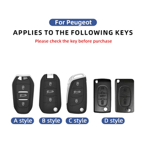 Vente chaude Convient pour Peugeot couverture <span class=keywords><strong>de</strong></span> clé <span class=keywords><strong>de</strong></span> voiture 5008 2008 508L 4008 408X 308 3008 étui porte-clés automobile en cuir en alliage <span class=keywords><strong>de</strong></span> zinc - Product Image 3