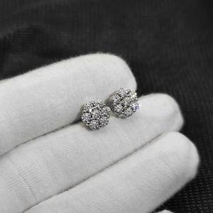 New Style Geometric Zircon-studded Trendy Personalized <b>Stud</b> Hip-hop Earrings High-end <b>Silver</b>/Gold Plated Brass Men Women - Product Image 4