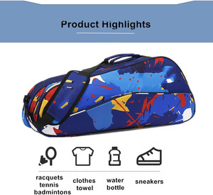 Muestra Gratuita de Bolsa de Bádminton 2025 con Compartimento Separado para Zapatos, Raquetero de Tenis, Bolsa para Kit de Bádminton - Product Image 3