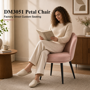 DM Modern <strong>Scallop</strong> Dining <strong>Chair</strong> With Soft Upholstery Round Seat and Stable Foot Pads for Cafe Restaurant Supply - Product Image 5