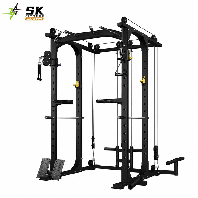 SK Commercial Multi Functional Trainer Rack Smith Machine Cable Crossover Power Rack Strength Training Equipment Gym System