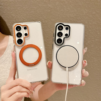 Casing HP Metal Holder 360 Grosir untuk Samsung A17 A57 A16 S23 S24 S25 S26 Ultra, Pengisian Daya Magnetik Nirkabel, Cover Transparan