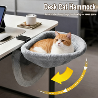 Lit de bureau pour chat de grande taille de style encastré, hamac pour chat encastré, perchoir suspendu pliable pour animaux de compagnie avec support