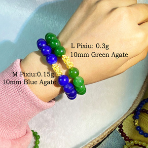 สร้อยข้อมือทำมือประดับด้วยจี้ทองคำแท้ 24k พร้อมลูกปัดพลอยประจำเดือนเกิด ดีไซน์เรียบหรูจากธรรมชาติ ขายส่ง - Product Image 6