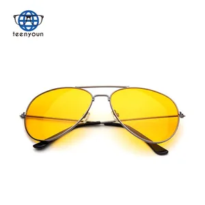 Mode Gelbe Sonnenbrille Frauen Männer Nachtsicht Fahren Sonnenbrille Fahrer Aviation Sonnenbrille UV400