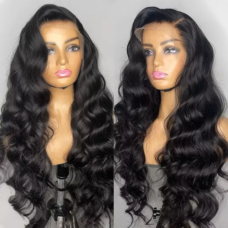 Grosir Wig Rambut Brasil Virgin Renda Depan, Wig Rambut Manusia Renda Penuh, 13X6 HD Lace Frontal Wig Rambut Manusia untuk Wanita Kulit Hitam