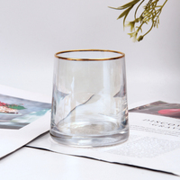 Pot de bougie holographique arc-en-ciel irisé de 8OZ avec couvercle