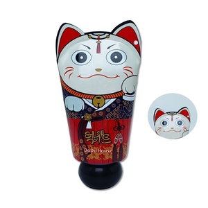 Paquet de crème pour les mains de lavage du visage pour enfants Tube en plastique d'étanchéité d'extrémité d'oreille de <span class=keywords><strong>chat</strong></span> incurvé mignon avec rabat en spirale - Product Image 4