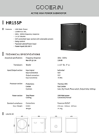 HR15SP Caisson de basses actif 15 pouces 1000W avec contrôle DSP, haut-parleur de basses PA haute puissance pour location de scène et sonorisation en direct