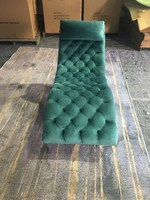Canapé-lit moderne en velours capitonné vert avec boucle, base en acier inoxydable, mobilier de salon pour la maison