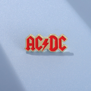 Broches et médailles de style punk en alliage peint de la groupe ACDC pour la vente en gros - Lettre personnalisée et décoration simple - Product Image 6