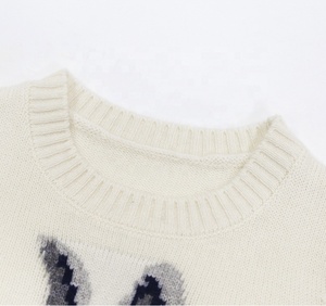 Custom Chunky Toddler Baby Girls Carton Jacquard Knitted Autumn Winter <strong>Jumper</strong> Mommy and Me Sweater - Product Image 4