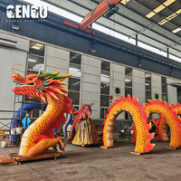 Sculpture personnalisée de tunnel en forme de dragon chinois, grandeur nature, pour exposition extérieure lors d'événements festifs