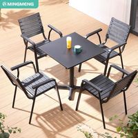 Juego de sillas y mesa de comedor modernas para exteriores, venta al por mayor, muebles de jardín de aluminio para restaurantes, hoteles, parques y patios, uso exterior