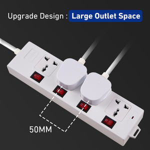 Regleta de Enchufes con Cable de Extensión de 1.8M, Estándar del Reino Unido, 3 Tomas, 13A, Cable de Extensión de Cobre para el Hogar, Enchufe Múltiple - Product Image 5